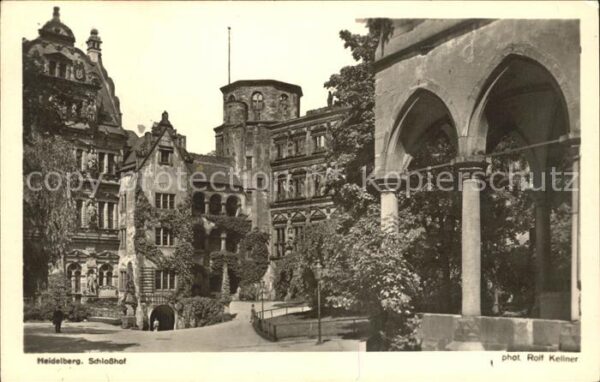 Foto Kellner Rolf Nr. 1306 Heidelberg Schlosshof