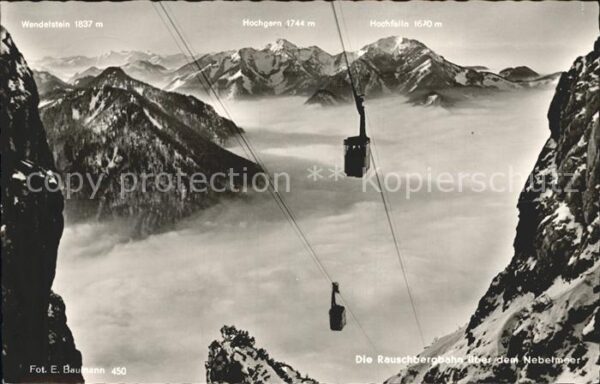 Foto Baumann E. Nr. 450 Rauschberg-Seilbahn Nebelmeer