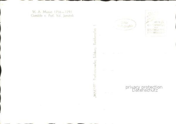 Mozart Wolfgang Amadeus Künstler Prof. Val. Janschek – Bild 2