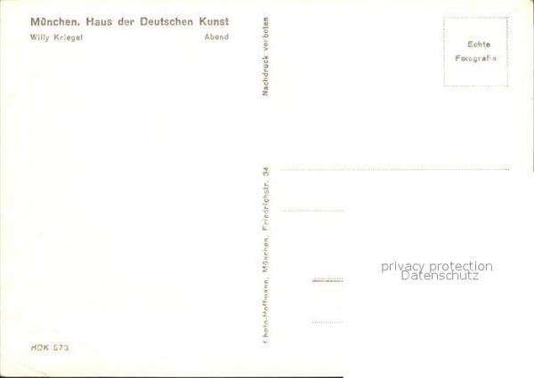 Verlag HDK Nr. 573 Willy Kriegel Abend – Bild 2