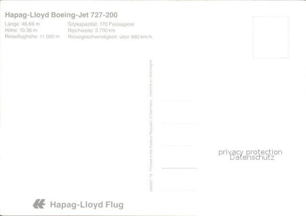 Flugzeuge Zivil Hapag-Lloyd Boeing-Jet 727-200 – Bild 2