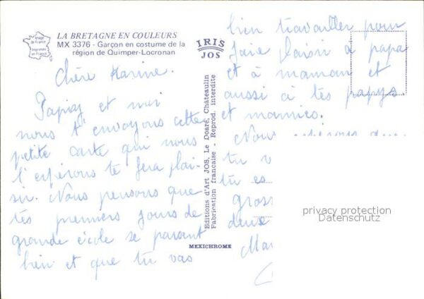 Trachten Frankreich Costume region Quimper-Locronan – Bild 2