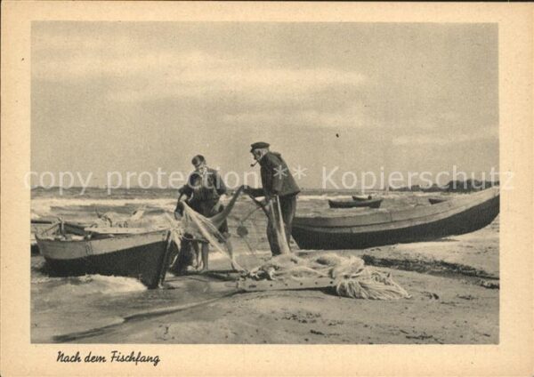 Fischerei Fischer nach dem Fischfang