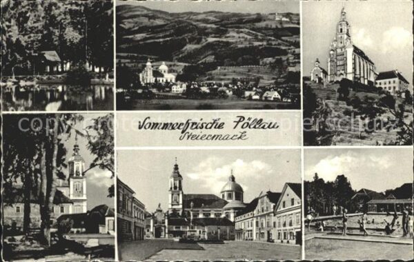 Poellau Kirche Schwimmbad Stadtplatz Teich