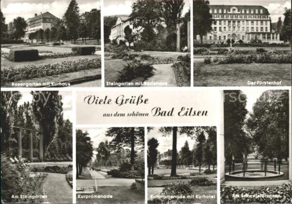 Bad Eilsen Rosengarten Kurhaus Steingarten Badehau