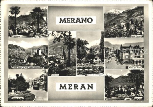 Merano Meran Schloss Tirol Kurhaus Promenade Brunnen