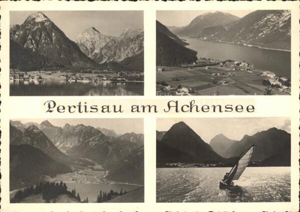 Pertisau Achensee Segelboot Fliegeraufnahme
