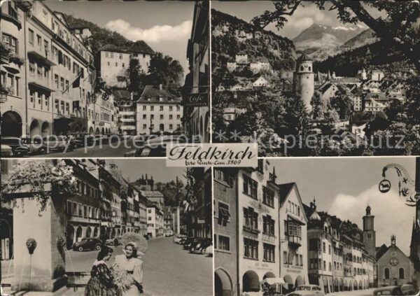 Feldkirch Vorarlberg Turm Brunnen Strassenmotiv