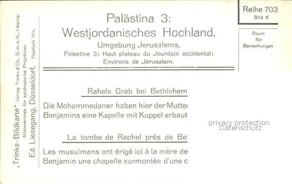 Palaestina Rahels Grab bei Bethlehem – Bild 2