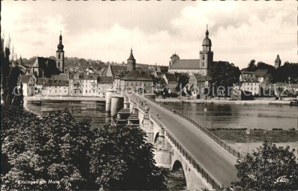 Kitzingen Main Teilansicht Kirchen Mainbrücke