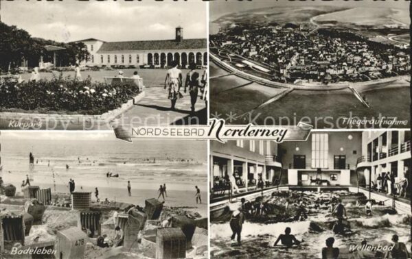 Norderney Nordseebad Kurpark Fliegeraufnahme Badeleben Welle