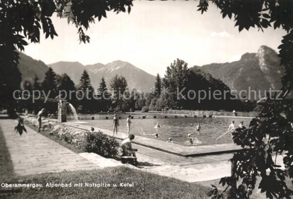 Oberammergau Alpenbad mit Notspitze und Kofel