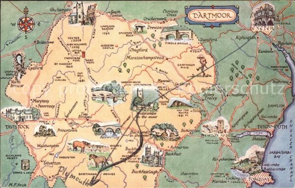 Dartmoor Übersichtskarte
