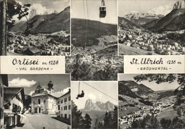 St Ulrich Groeden Tirol Panorama Grödnertal Strassenpartie Seil
