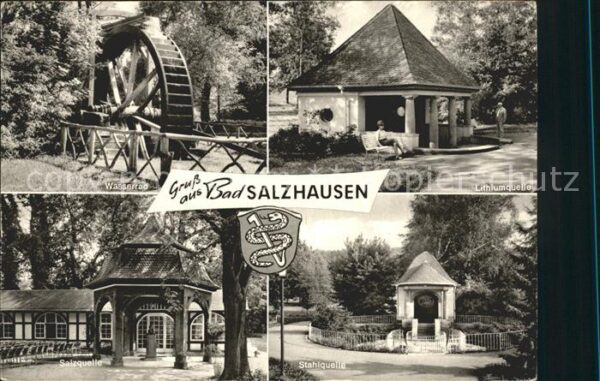 Bad Salzhausen Wasserrad Lithiumquelle Salzquelle Stah