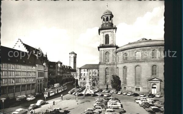 Frankfurt Main Paulsplatz mit Paulskirche und Rathaus