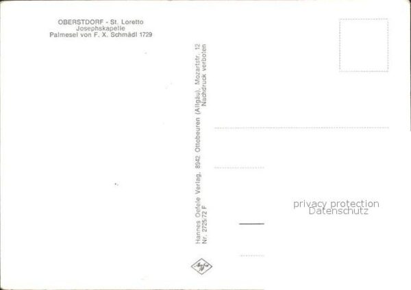 Oberstdorf St Loretto Josephskapelle Palmesel Skul – Bild 2