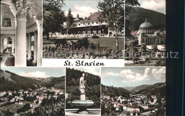 St Blasien Basilika Inneres Park Brunnen Totalansi