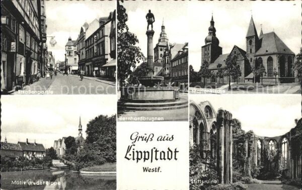 Lippstadt Strassenpartie Bernhardsbrunnen Marienk