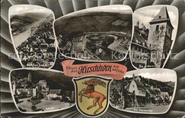 Hirschhorn Neckar Blick vom Schloss Gesamt Am mittleren T