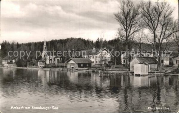 Ambach Starnbergersee Teilansicht mit Kirche
