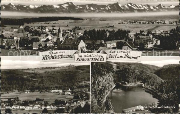 Hoechenschwand Panorama mit Häusern Talsperre Schwarza