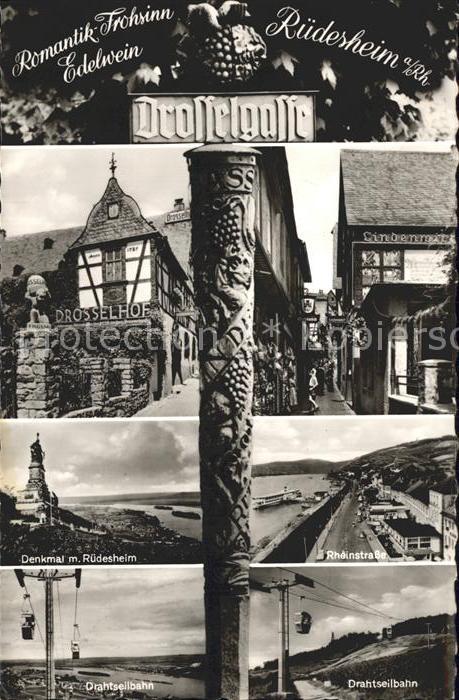 Ruedesheim Rhein Drosselhof Drosselgasse Denkmal Rheinst