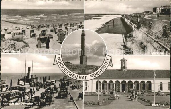 Norderney Nordseebad Nordstrand Sturmflut Dampferankunft Kur