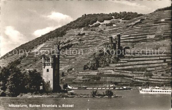 Bingen Rhein Mäuseturm Ruinen Ehrenfels und Rossel