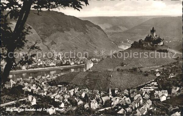 Cochem Mosel Blick von der Umkehr Schloss