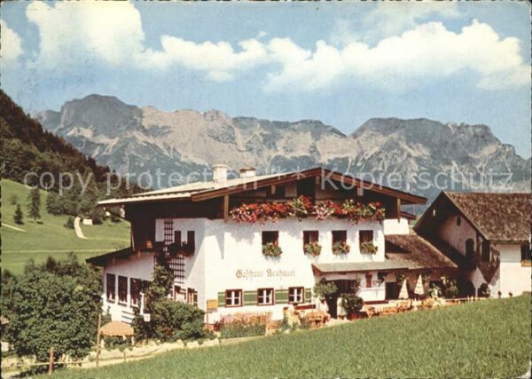 Au Berchtesgaden Grenz Gasthaus Neuhäusl mit Untersberg