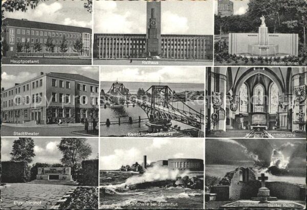 Wilhelmshaven hauptpostamt Rathaus Friedensbrunnen St