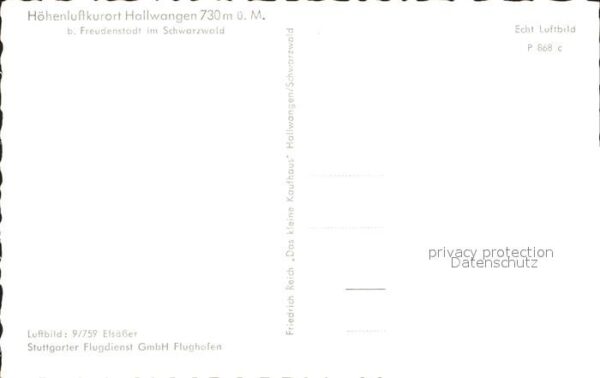 Hallwangen Höhenluftkurort Fliegeraufnahme – Bild 2