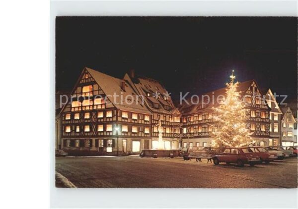 Gengenbach Marktplatz Brunnen Weihnachtsbaum Fachw