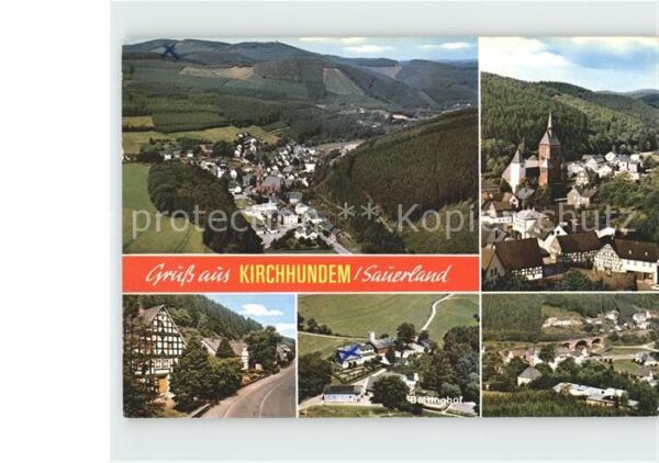 Kirchhundem Teilansichten Kirche Bettinghof Panoram