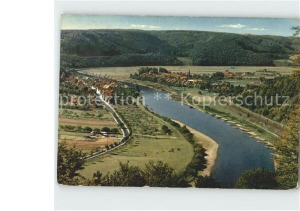 Bad Karlshafen Panorama Blick auf Herstelle und Würgas