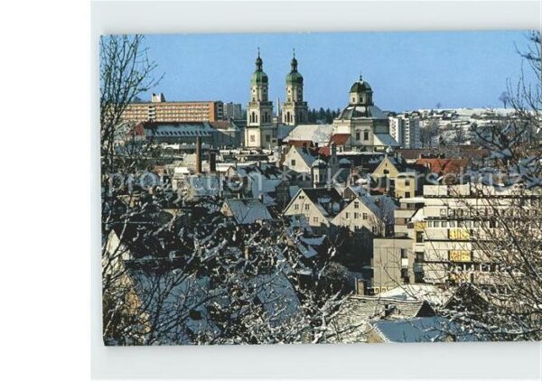Kempten Allgaeu Stadtbild mit Kirche Winterpanorama