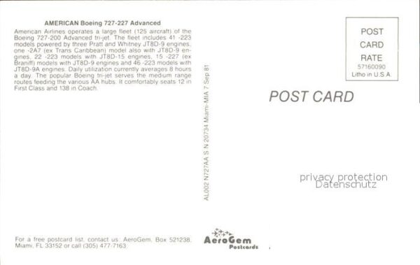 Flugzeuge Zivil American Boeing 727-227 Advanced – Bild 2
