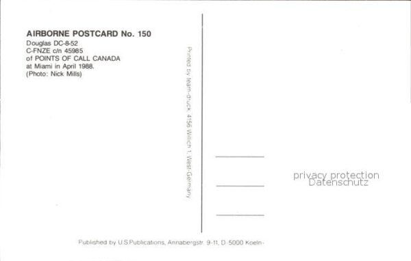 Flugzeuge Zivil Points of Call Canada Douglas DC-8-52 C – Bild 2