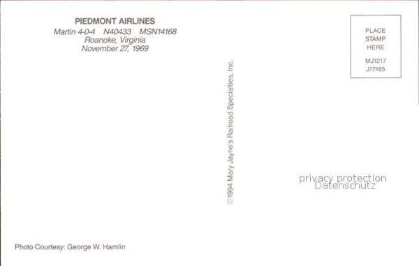 Flugzeuge Zivil Piedmont Airlines Martin 4-0-4 N40433 M – Bild 2