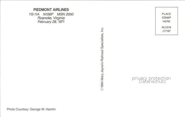 Flugzeuge Zivil Piedmont Airlines YS-11A N156P MSN 2050 – Bild 2