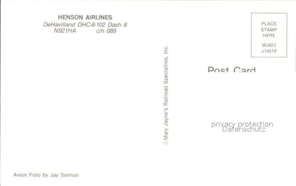 Flugzeuge Zivil Henson Airlines DeHavilland DHC-8-102 D – Bild 2