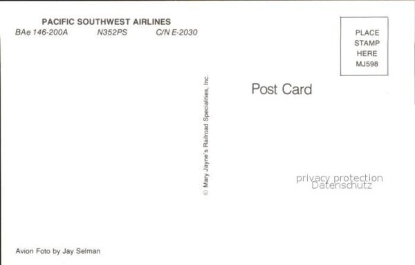 Flugzeuge Zivil Pacific Southwest Airlines BAe 146-200A – Bild 2