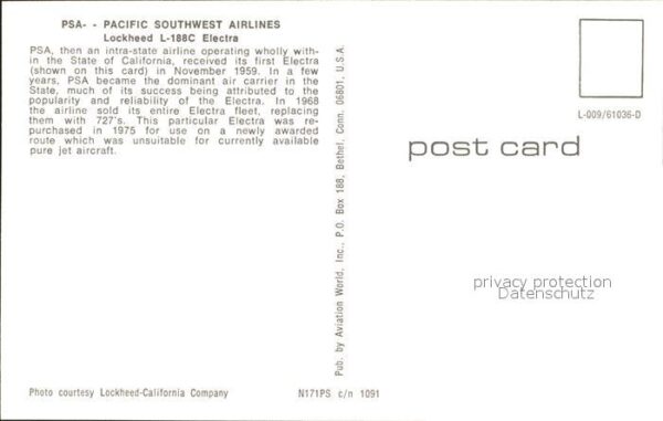 Flugzeuge Zivil PSA Pacific Southwest Airlines Lockheed – Bild 2