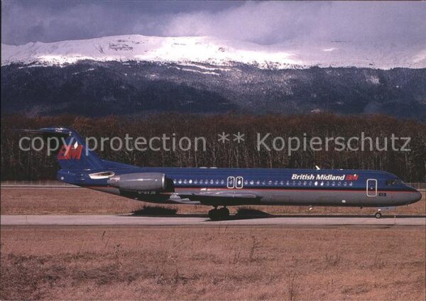 Flugzeuge Zivil British Midland Fokker 100 G-BVJB c/n 1