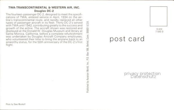 Flugzeuge Zivil TWA Transcontinental & Western Air Inc. – Bild 2