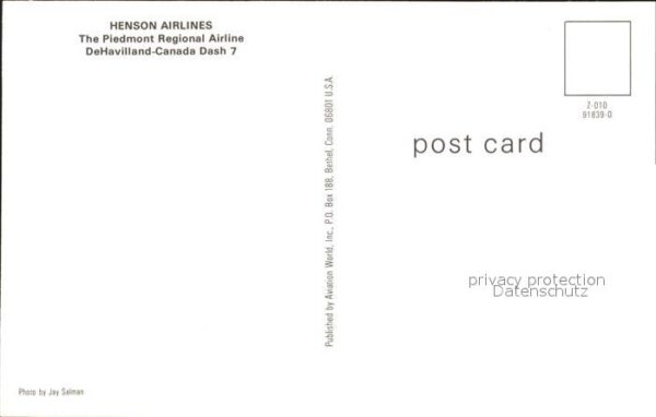 Flugzeuge Zivil Henson Airlines Piedmont Regional Airli – Bild 2