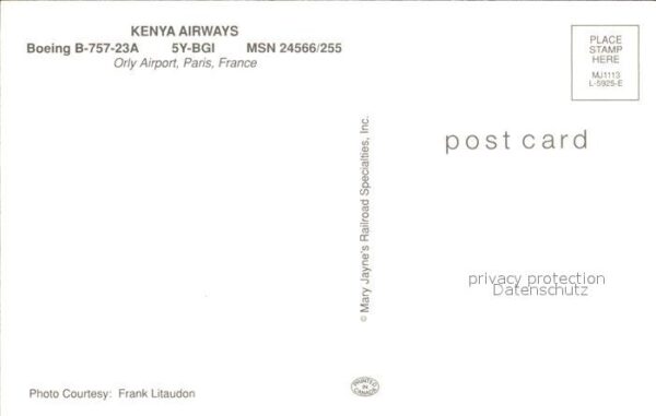 Flugzeuge Zivil Kenya Airways Boeing 757-23A 5Y-BGI MSN – Bild 2