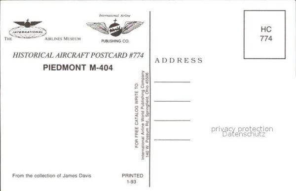 Flugzeuge Zivil Piedmont Airlines M-404 – Bild 2