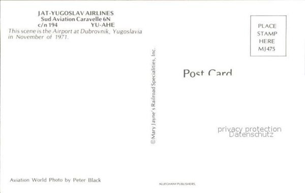 Flugzeuge Zivil JAT Yugoslav Airlines Sud Aviation Cara – Bild 2